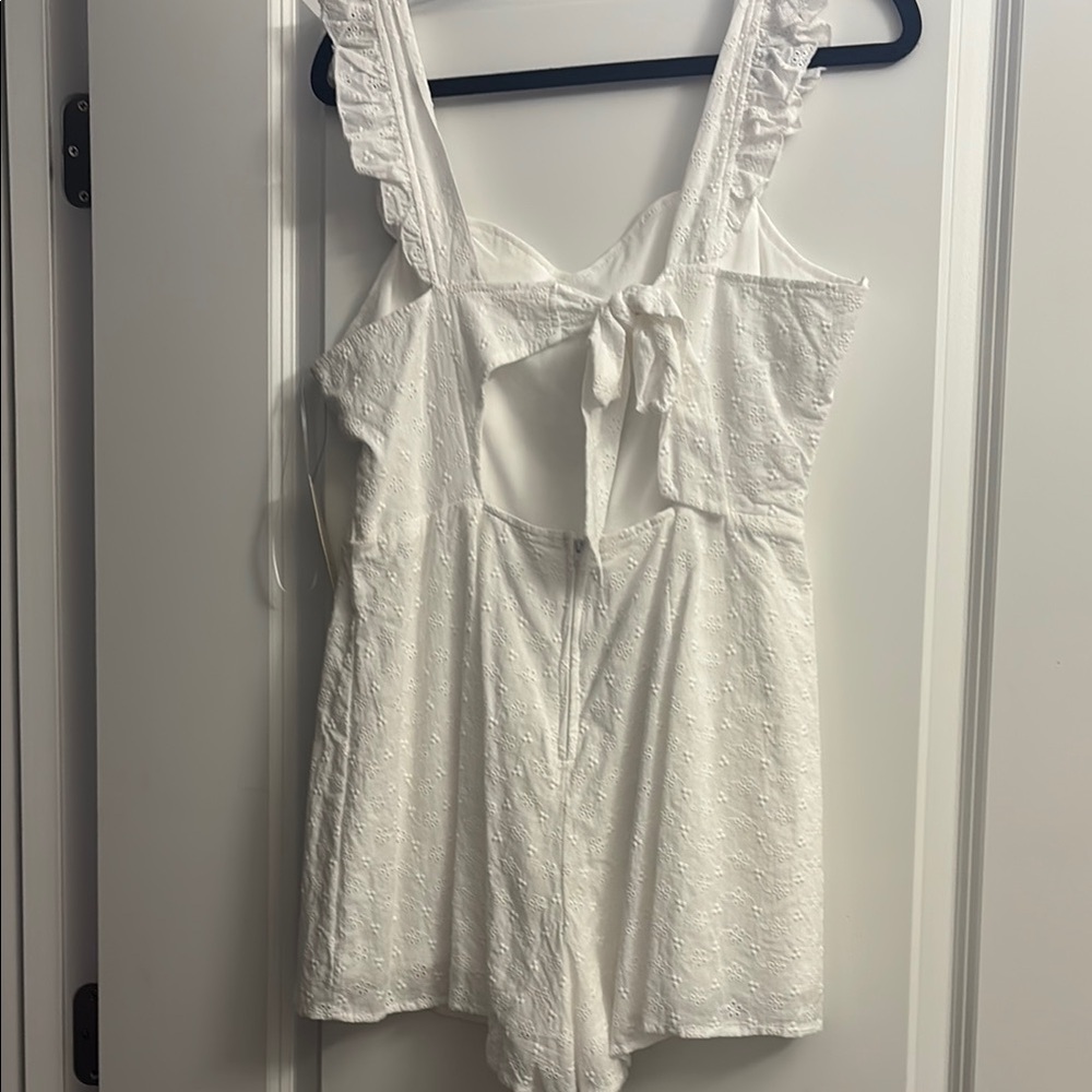 White Ruffled Eyelet Romper - Picture 3 of 3